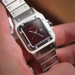 Cartier Santos 2960 (Unknown (random serial)) - Red dial 29 mm Steel case (1/8)