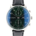 IWC Portuguese Chronograph IW371615 (2020) - Groen wijzerplaat 41mm Staal (1/6)