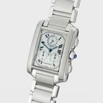 Cartier Tank Française W51001Q3 (Unknown (random serial)) - White dial 28 mm Steel case (6/7)