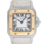 Cartier Santos Galbée 1567 (1996) - White dial 24 mm Gold/Steel case (1/8)