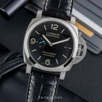 Panerai Luminor Marina 1950 3 Days Automatic PAM01312 (Onbekend (willekeurig serienummer)) - Zwart wijzerplaat 44mm Staal (1/8)