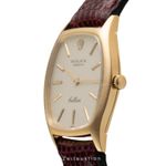 Rolex Cellini 3803 (1973) - Silver dial 32 mm Yellow Gold case (5/8)