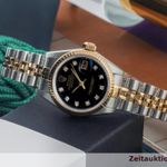Rolex Lady-Datejust 69173 (Onbekend (willekeurig serienummer)) - Zwart wijzerplaat 26mm Goud/Staal (2/8)