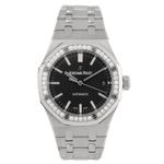 Audemars Piguet Royal Oak Lady 15451ST.ZZ.1256ST.01 (2013) - Black dial 37 mm Steel case (1/8)