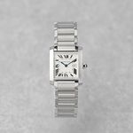 Cartier Tank Française WSTA0005 (Onbekend (willekeurig serienummer)) - Zilver wijzerplaat 30mm Staal (1/8)