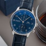 IWC Portuguese Chronograph IW371606 (Unknown (random serial)) - Blue dial 41 mm Steel case (3/8)