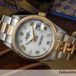Rolex Oyster Perpetual Date 15223 (Unknown (random serial)) - White dial 34 mm Gold/Steel case (2/8)