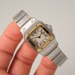 Cartier Santos Galbée 1567 (2000) - Champagne dial 35 mm Gold/Steel case (7/8)