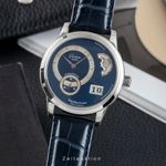Glashütte Original PanoMaticDate 1-90-02-05-02-04 (Onbekend (willekeurig serienummer)) - Blauw wijzerplaat 39mm Staal (1/8)