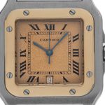 Cartier Santos Galbée 187901 (1999) - Oranje wijzerplaat 29mm Geelgoud (1/8)