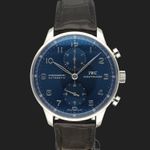 IWC Portuguese Chronograph IW371491 (2018) - Blauw wijzerplaat 41mm Staal (3/8)