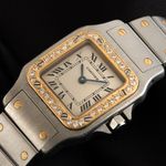 Cartier Santos Galbée 1057930 (1995) - Wit wijzerplaat 24mm Goud/Staal (3/8)