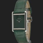 Cartier Tank WSTA0056 (2022) - Green dial 34 mm Steel case (1/8)