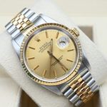 Rolex Datejust 36 16233 (1993) - Champagne wijzerplaat 36mm Goud/Staal (1/6)