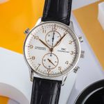 IWC Portuguese Chronograph IW371202 (Onbekend (willekeurig serienummer)) - Zilver wijzerplaat 41mm Staal (3/8)