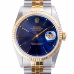 Rolex Datejust 36 16233 (1990) - Blue dial 36 mm Gold/Steel case (3/8)