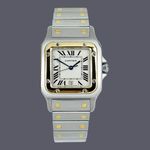 Cartier Santos Galbée W20011C4 (1990) - Silver dial 29 mm Gold/Steel case (1/1)