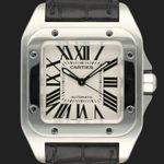 Cartier Santos 100 W20106X8 (2008) - Wit wijzerplaat 33mm Staal (3/8)
