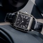 Cartier Santos Dumont WSSA0046 (Unknown (random serial)) - Black dial 44 mm Steel case (3/8)