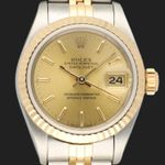 Rolex Lady-Datejust 69173 (Unknown (random serial)) - Champagne dial 26 mm Gold/Steel case (2/8)