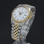 Rolex Oyster Perpetual Date 15053 (1981) - White dial 34 mm Gold/Steel case (4/7)