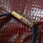 Cartier Tank Vermeil Unknown (1980) - Blue dial 30 mm Silver case (3/4)