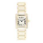 Cartier Tank Française 2385 (2010) - Silver dial 20 mm Yellow Gold case (1/4)