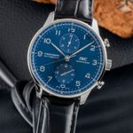 IWC Portuguese Chronograph IW371606 (Unknown (random serial)) - Blue dial 41 mm Steel case (3/8)