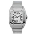 Cartier Santos 100 W200737G (2015) - Zilver wijzerplaat 38mm Staal (1/7)