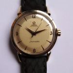 Omega Seamaster 2832-2 SC (1955) - Champagne wijzerplaat 34mm Goud/Staal (3/8)