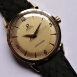 Omega Seamaster 2832-2 SC (1955) - Champagne wijzerplaat 34mm Goud/Staal (5/8)