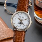 Blancpain Villeret 6595 (1990) - White dial 35 mm Yellow Gold case (3/8)