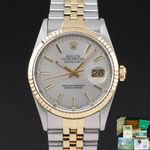Rolex Datejust 36 16233 (1991) - Silver dial 36 mm Gold/Steel case (1/8)