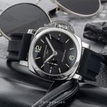 Panerai Luminor 1950 3 Days GMT Automatic PAM00535 (Onbekend (willekeurig serienummer)) - Zwart wijzerplaat 42mm Staal (2/8)