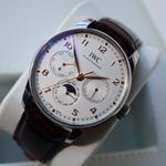 IWC Portuguese Perpetual Calendar IW344203 (Onbekend (willekeurig serienummer)) - Zilver wijzerplaat 42mm Staal (7/8)