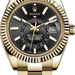 Rolex Sky-Dweller 326938 (Unknown (random serial)) - Black dial 42 mm Yellow Gold case (1/8)