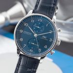 IWC Portuguese Chronograph IW371606 (Unknown (random serial)) - Blue dial 41 mm Steel case (1/8)