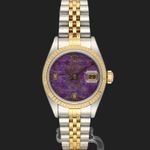Rolex Lady-Datejust 69173 (1999) - Purple dial 26 mm Gold/Steel case (3/8)