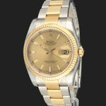 Rolex Datejust 36 116233 (2011) - Champagne dial 36 mm Gold/Steel case (1/8)