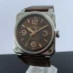 Bell & Ross BR 03 BR03A-GH-ST/SCA (2024) - Bruin wijzerplaat 42mm Staal (1/8)