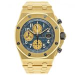 Audemars Piguet Royal Oak Offshore Chronograph 26470BA.OO.1000BA.01 (2018) - Blauw wijzerplaat 42mm Geelgoud (1/5)