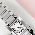 Cartier Tank Française W51008Q3 (2009) - Zilver wijzerplaat 20mm Staal (4/8)