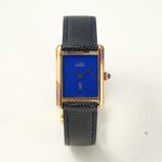Cartier Tank Vermeil Unknown (1980) - Blue dial 30 mm Silver case (4/4)