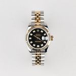 Rolex Lady-Datejust 179173 (2009) - Black dial 26 mm Gold/Steel case (1/8)
