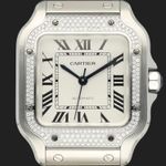 Cartier Santos WSSA0029 (Unknown (random serial)) - Silver dial 35 mm Steel case (2/8)