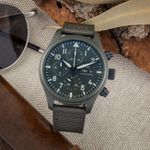 IWC Pilot Chronograph Top Gun IW389106 (Unknown (random serial)) - Green dial 45 mm Titanium case (1/8)