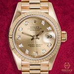 Rolex Lady-Datejust 69178 (Unknown (random serial)) - Champagne dial 26 mm Yellow Gold case (1/8)