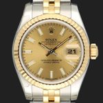 Rolex Lady-Datejust 179173 (2011) - Champagne dial 26 mm Gold/Steel case (3/8)