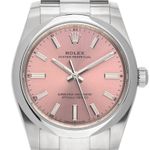 Rolex Oyster Perpetual 34 124200 (2022) - Roze wijzerplaat 34mm Staal (1/8)