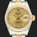 Rolex Lady-Datejust 69173 (1987) - Champagne dial 26 mm Gold/Steel case (3/8)